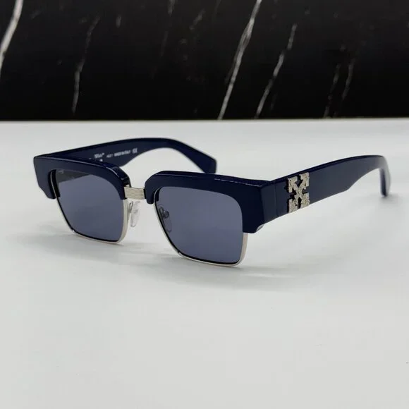 NEW OFF-WHITE WASHINGTON 645 NAVY BLUE UNISEX SUNGLASSES OFF-WHITE